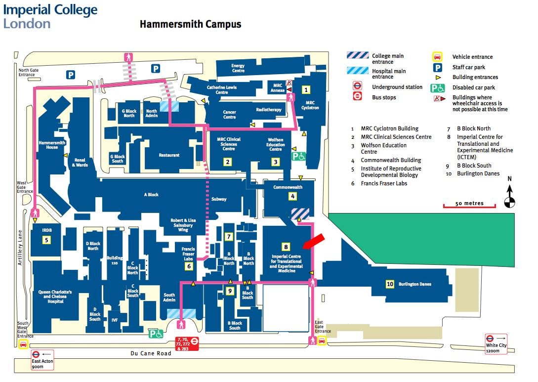 地图的伦敦帝国学院