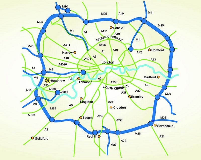 地图m25高速公路
