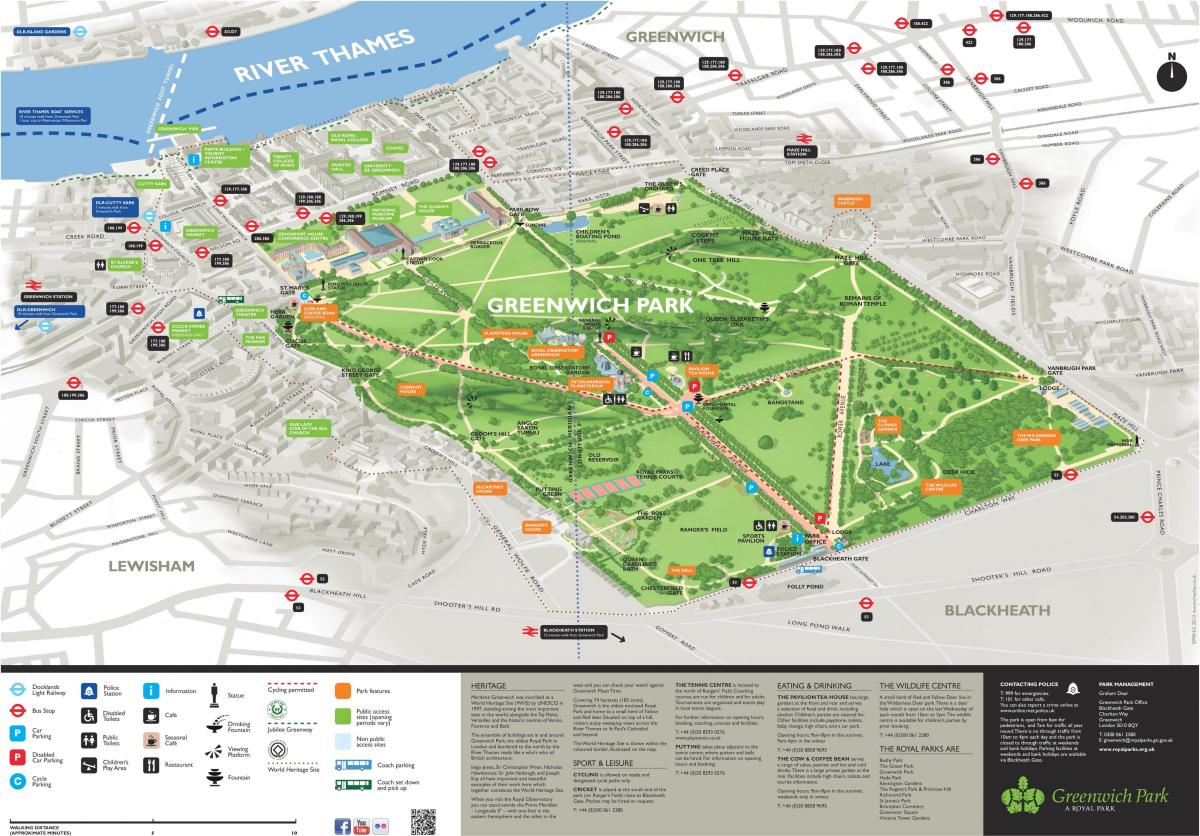 地图的格林威治伦敦公园