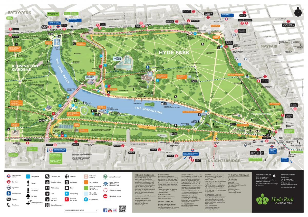 地图的海德公园伦敦