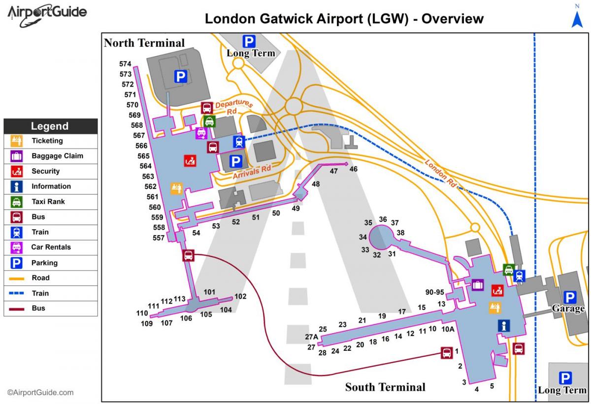 盖特威克机场的地图